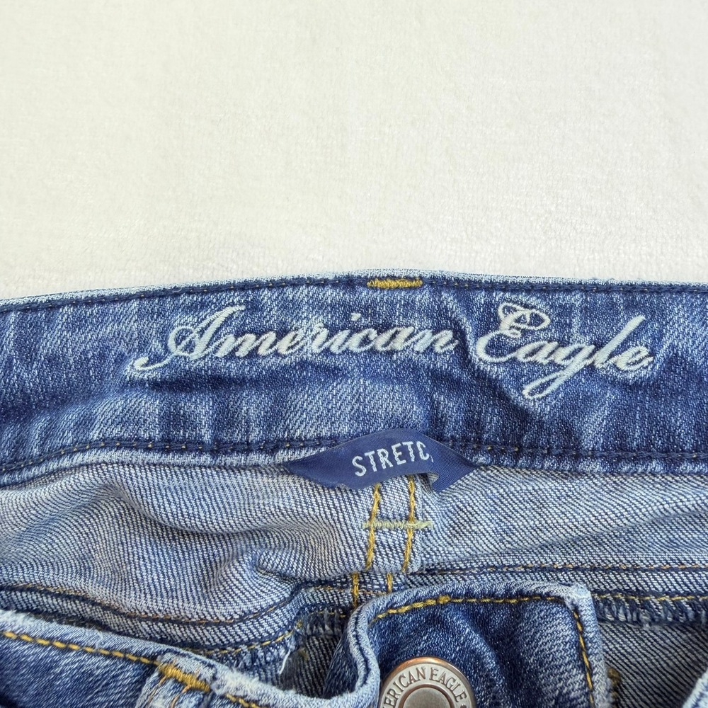 American Eagle Favorite Boyfriend Jeans Womens 4 Blue Stretch Low Rise - Picture 3 of 10